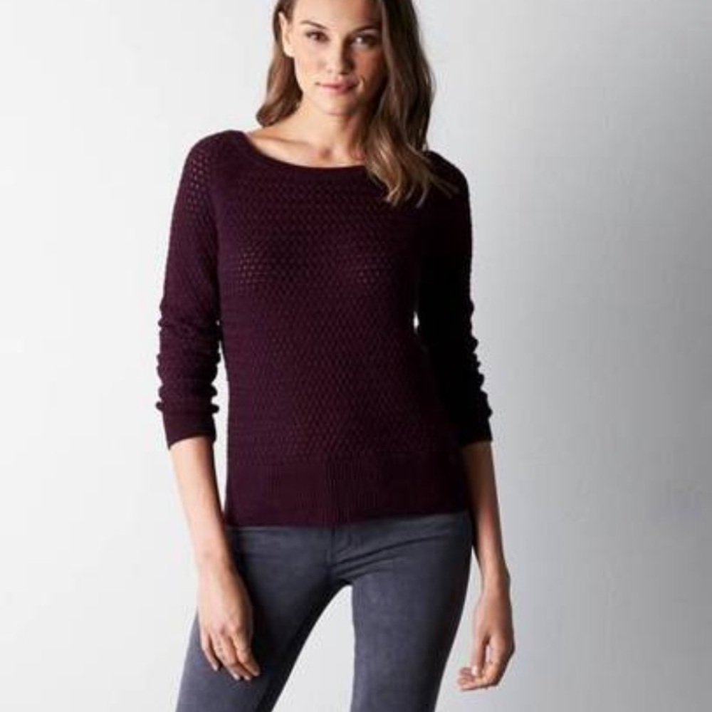 American Eagle Outfitters - wine knit sweater M